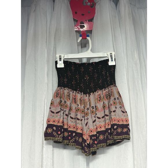 Natural Life Boho Floral Shorts XS Smocked Waist Flowy Festival Hippie Cottage - Picture 4 of 6